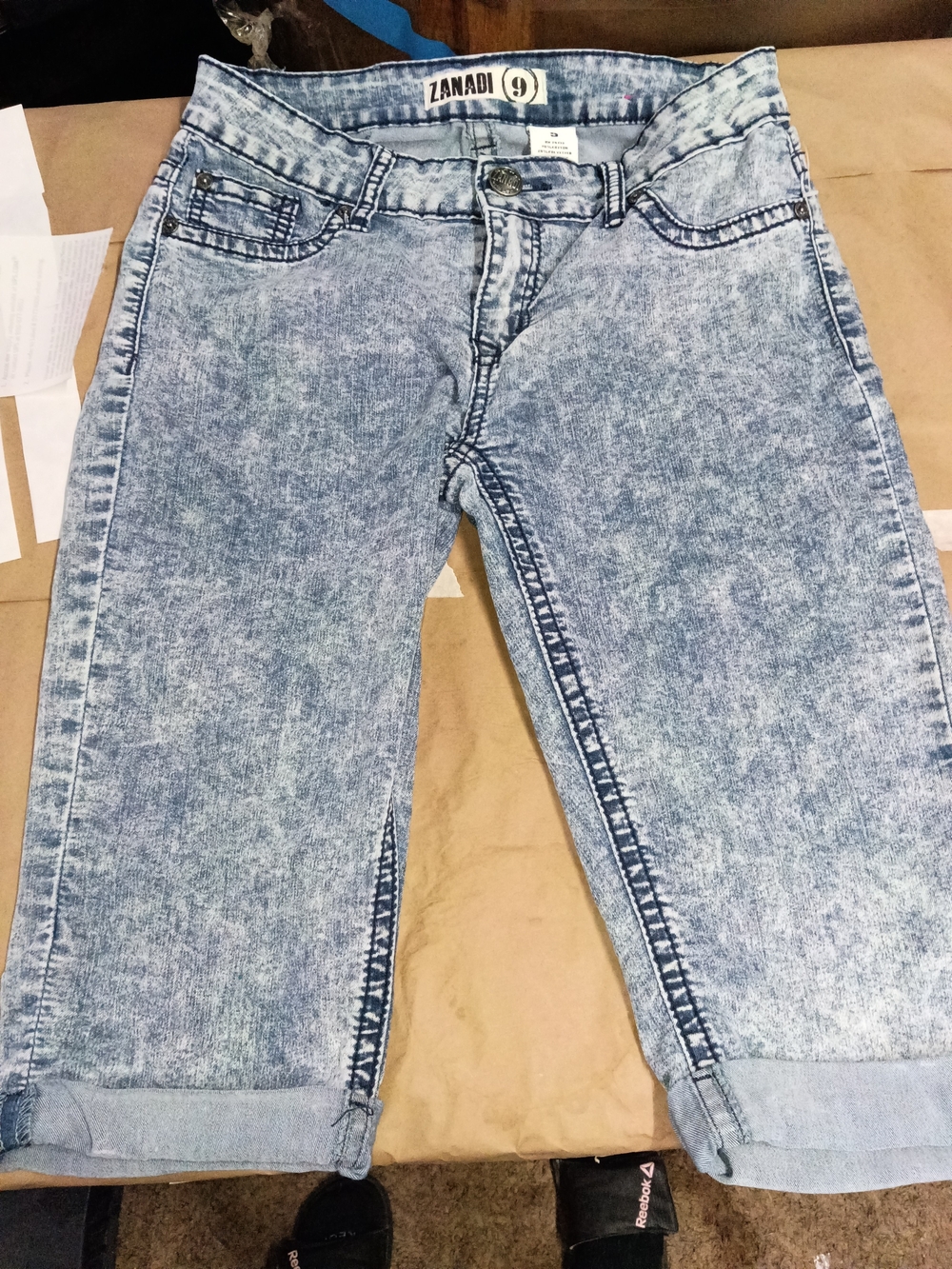 Zanadi Acid Wash Blue Denim Jeans Shorts